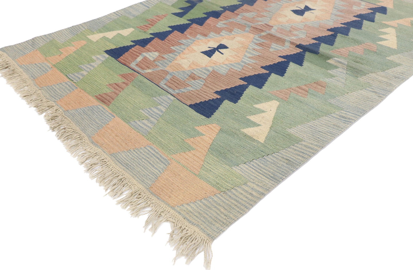4 x 6 Vintage Persian Shiraz Kilim Rug 77806