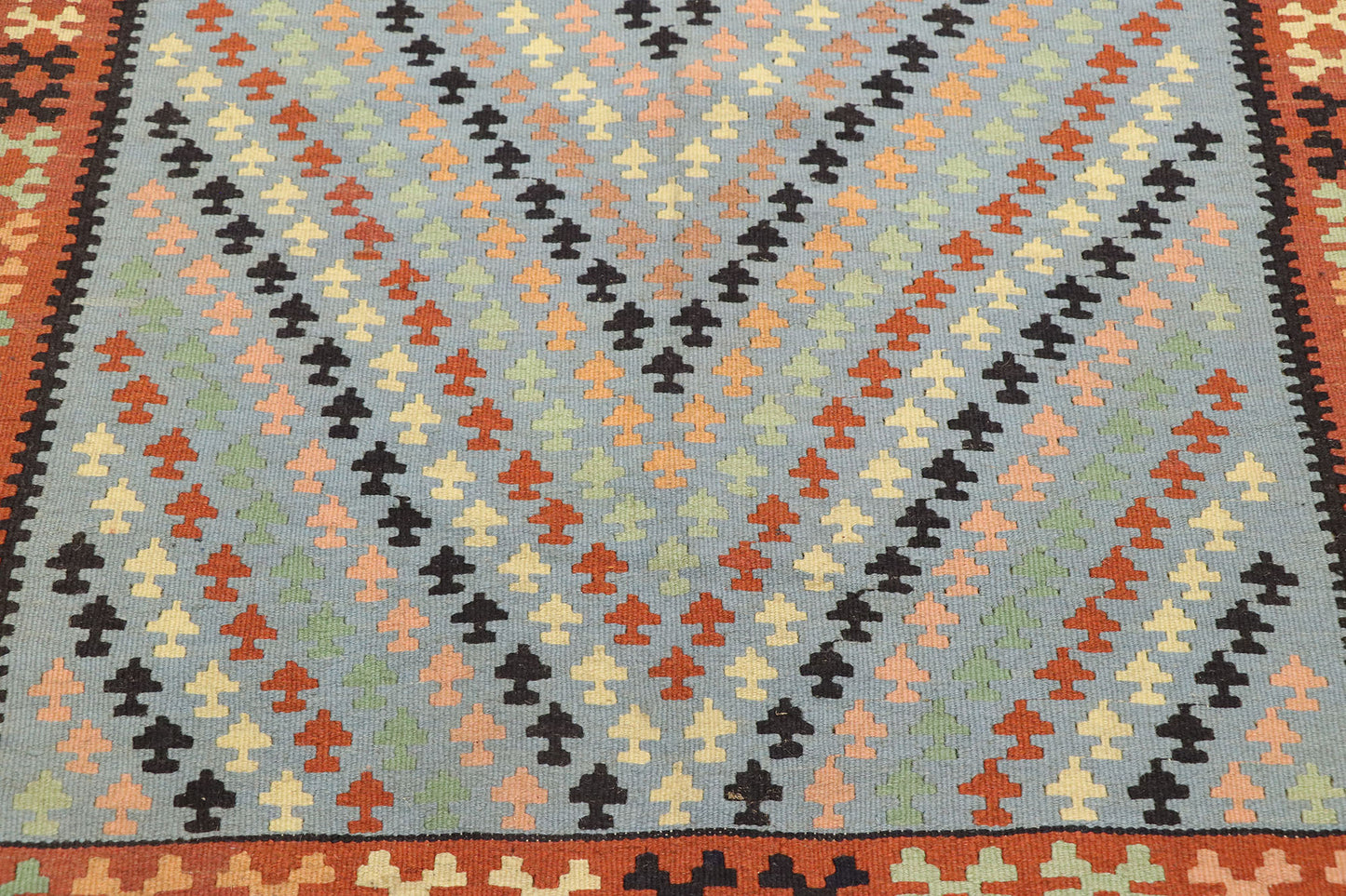 3 x 7 Vintage Persian Shiraz Kilim Rug 77808