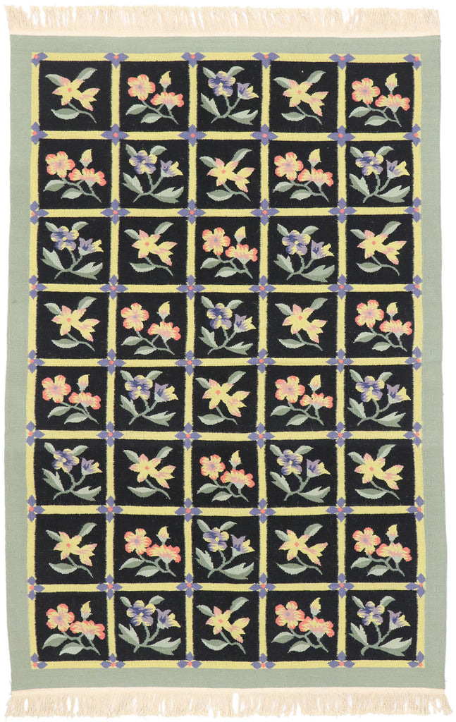 4 x 6 Vintage Floral Kilim Rug 77809