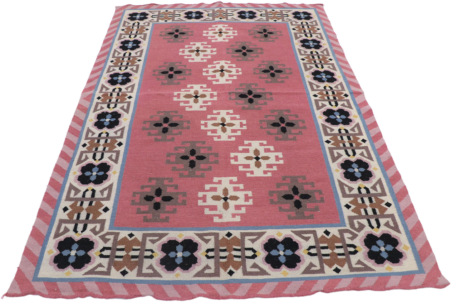 4 x 6 Vintage Romanian Kilim Rug 77811