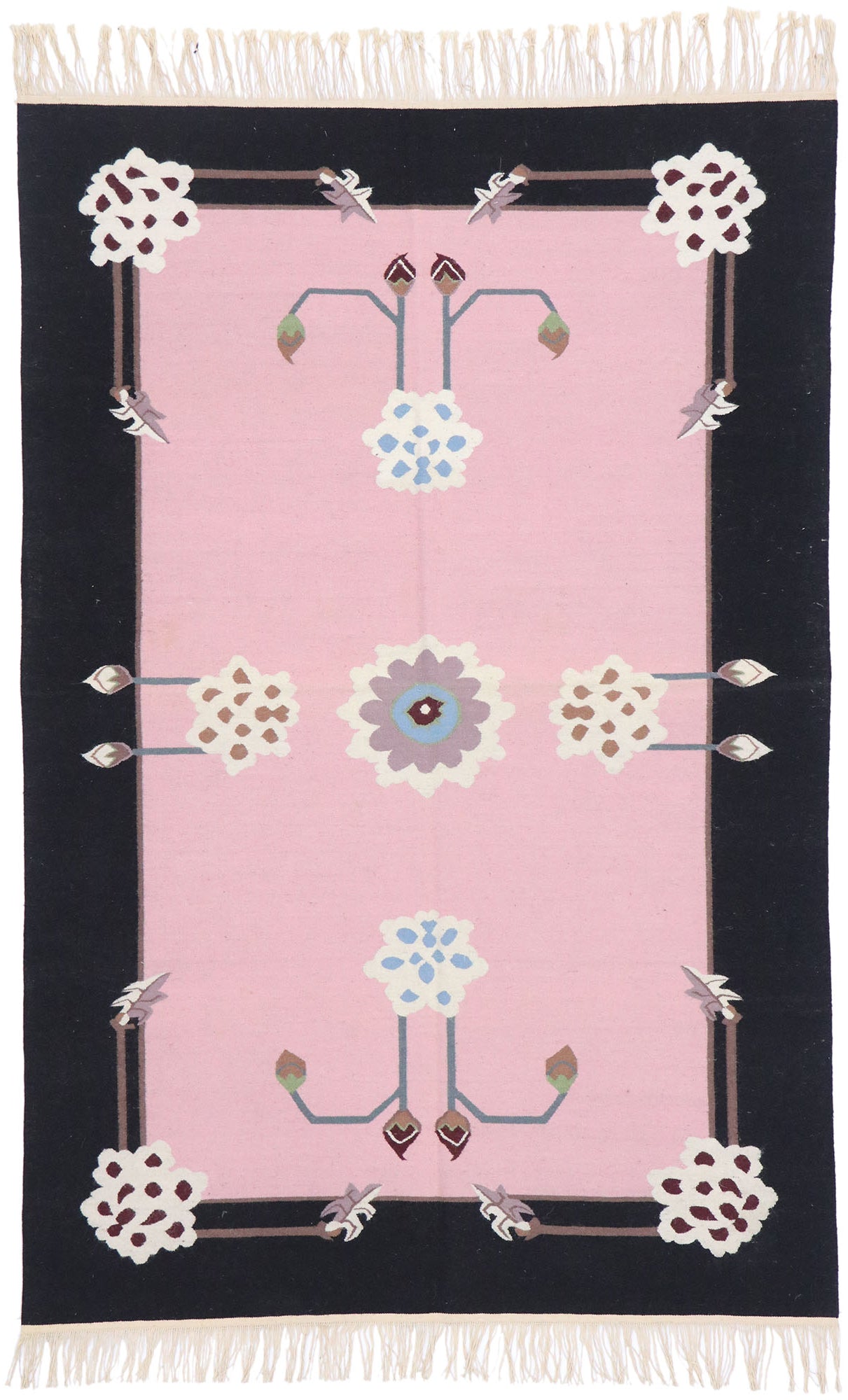 4 x 6 Vintage Floral Kilim Rug 77814