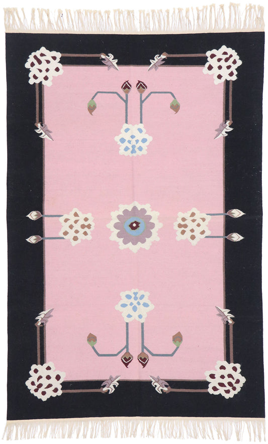 4 x 6 Vintage Floral Kilim Rug 77814