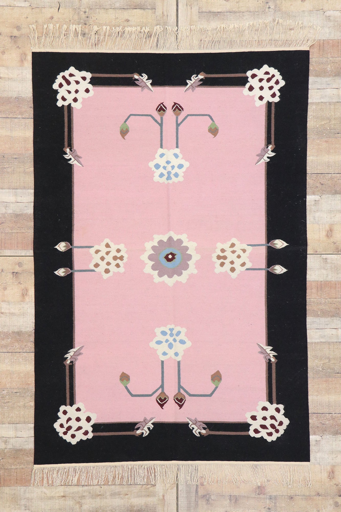 4 x 6 Vintage Floral Kilim Rug 77814