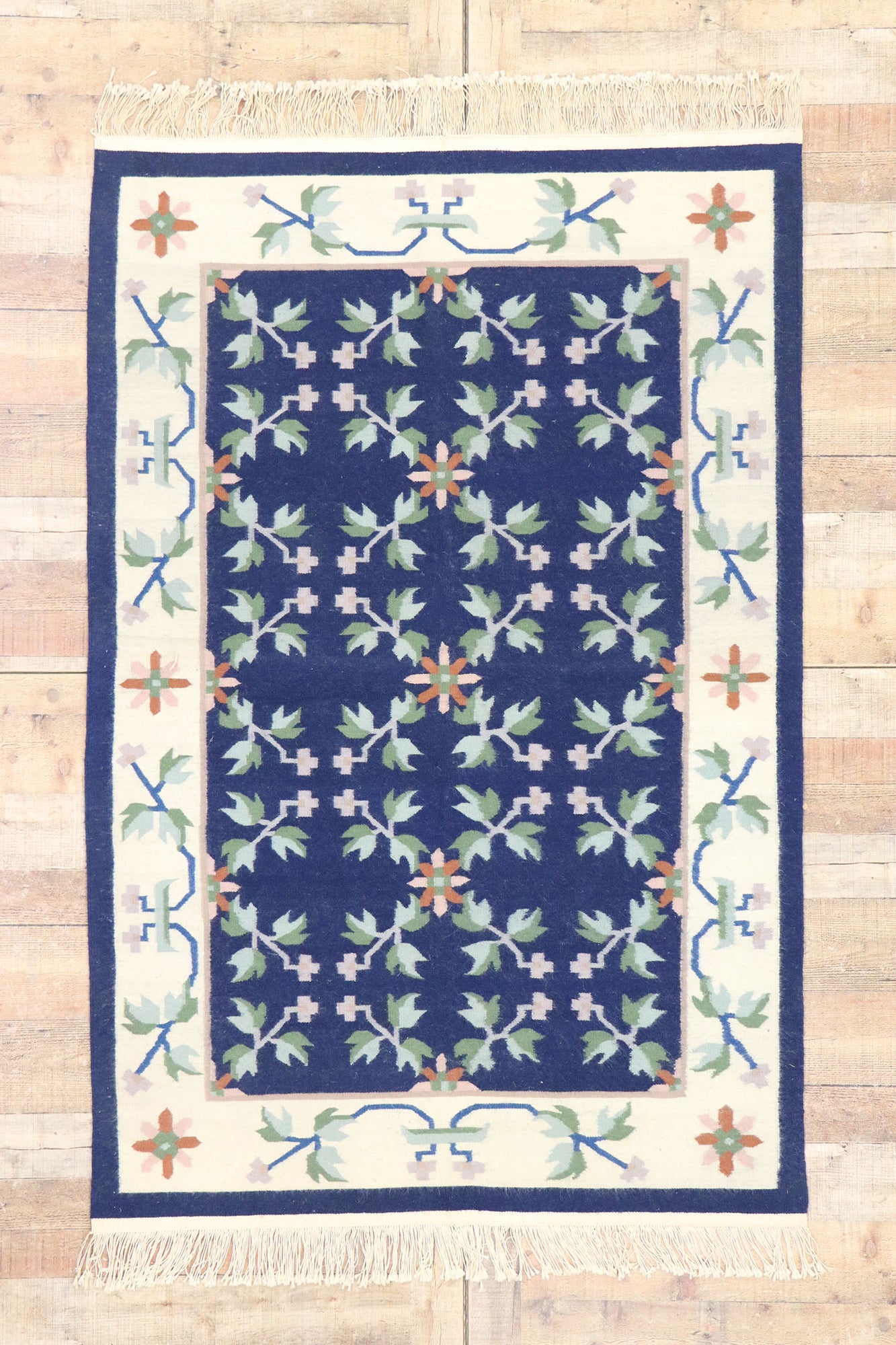 4 x 6 Vintage Floral Kilim Rug 77815