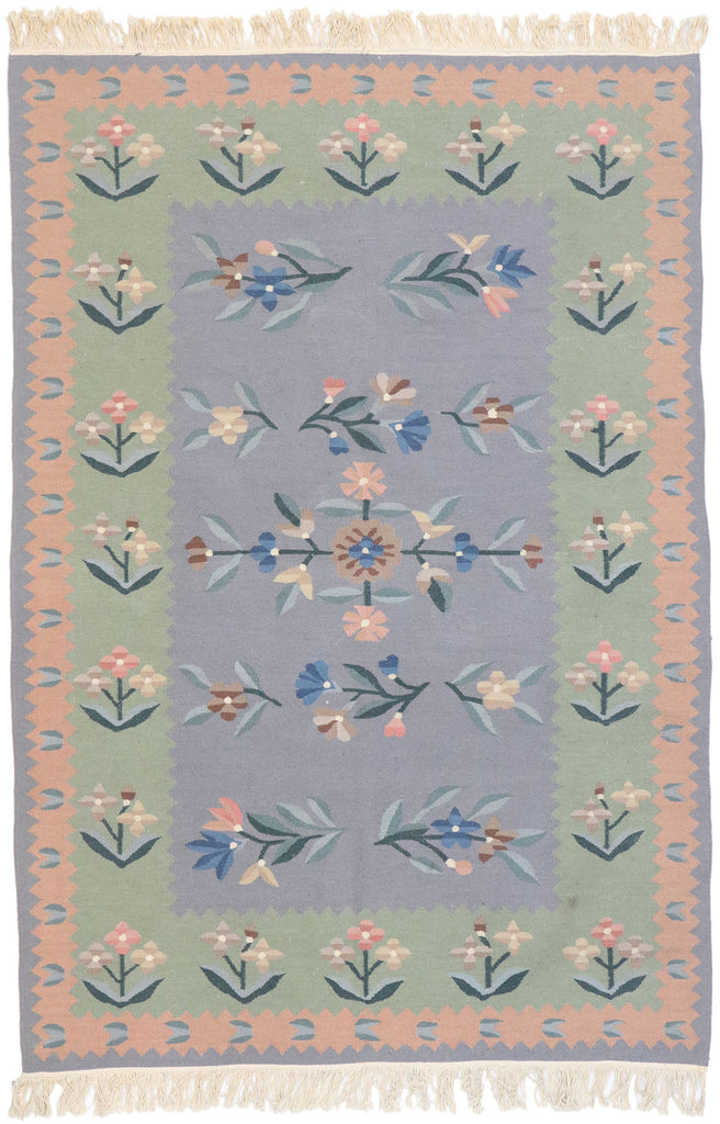 4 x 6 Vintage Floral Kilim Rug 77818