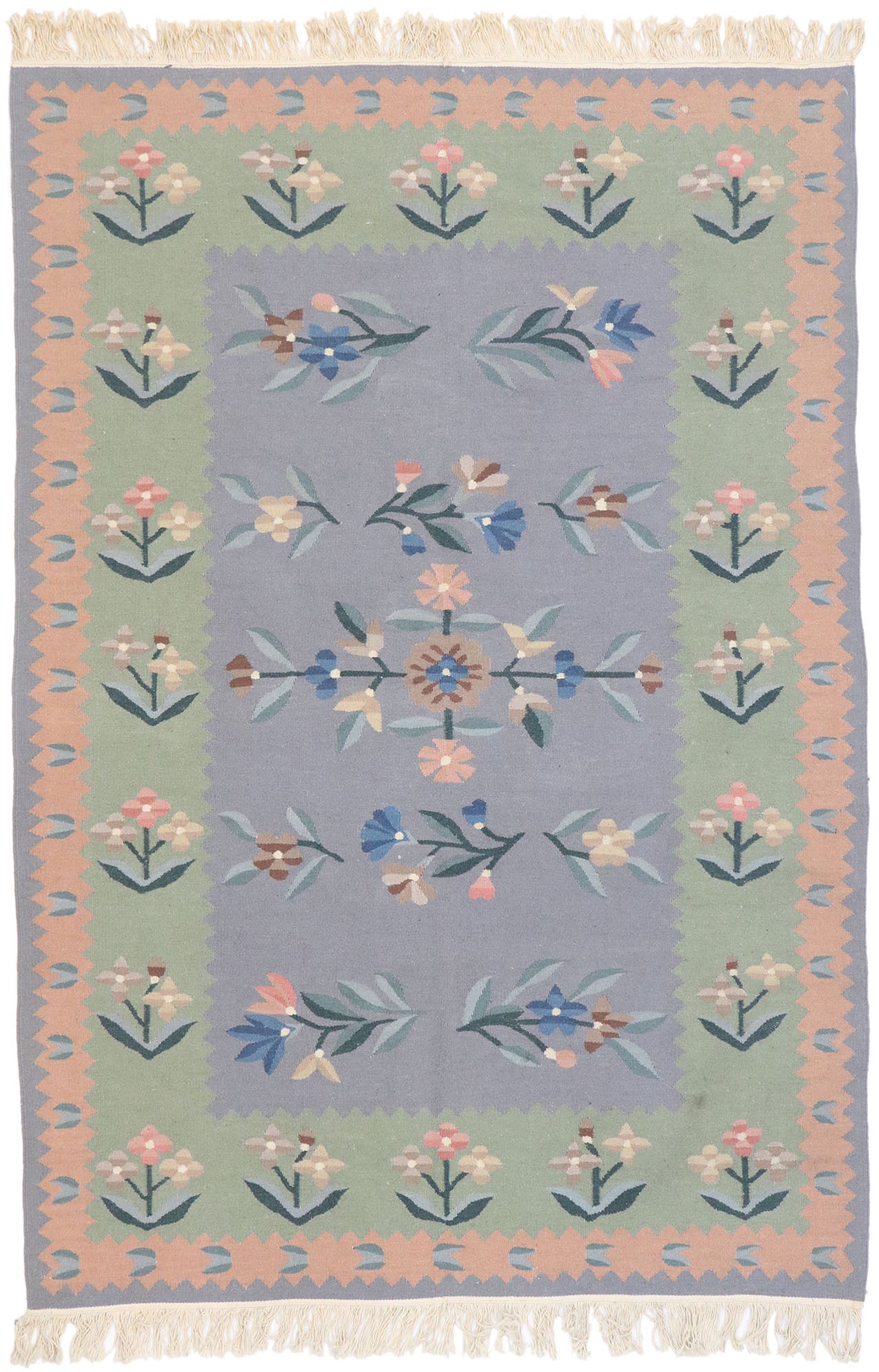 4 x 6 Vintage Floral Kilim Rug 77818