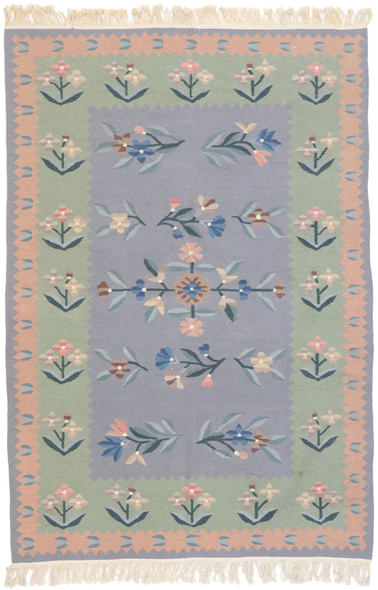 4 x 6 Vintage Floral Kilim Rug 77818