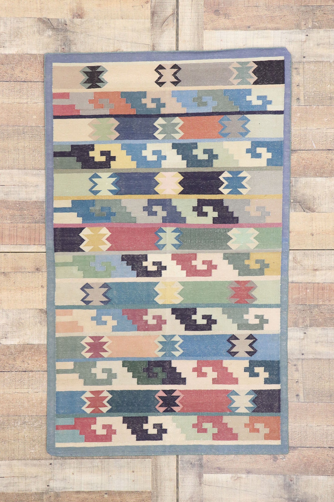 3 x 5 Vintage Persian Shiraz Kilim Rug 77834