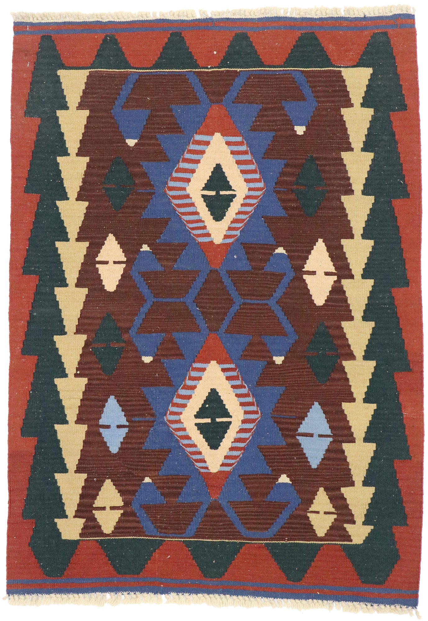 3 x 4 Vintage Persian Shiraz Kilim Rug 77838