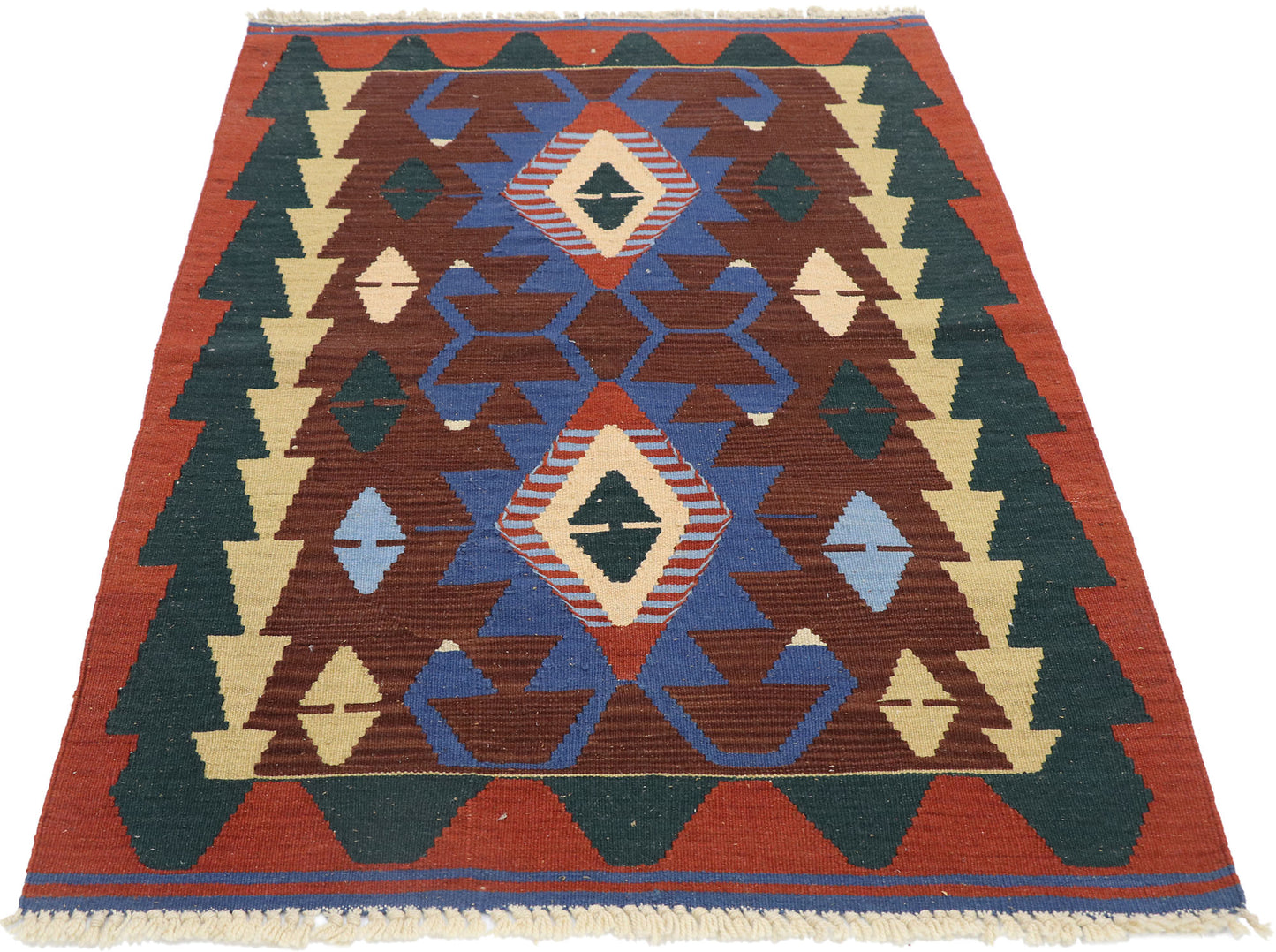 3 x 4 Vintage Persian Shiraz Kilim Rug 77838