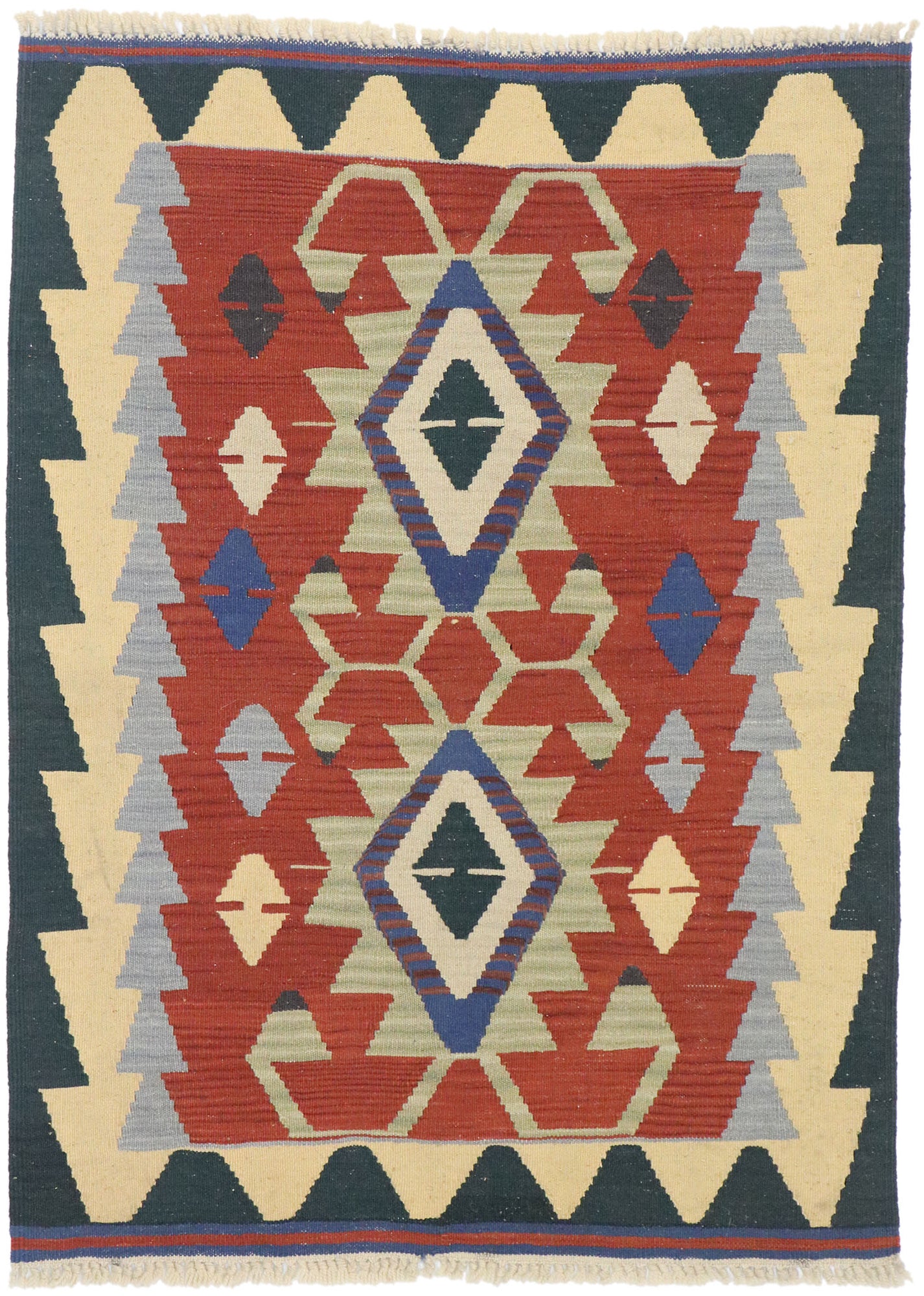 3 x 4 Vintage Persian Shiraz Kilim Rug 77840