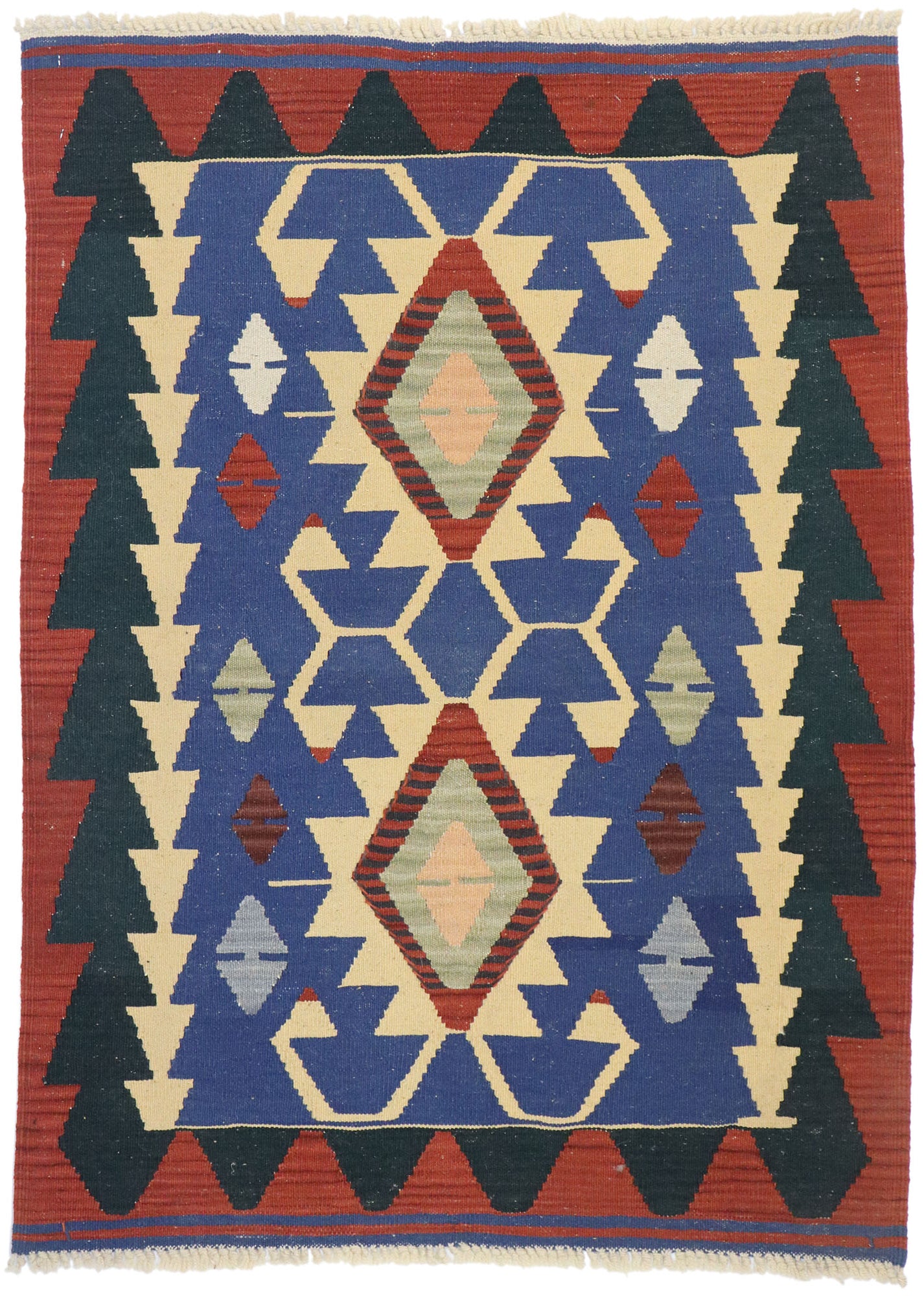 3 x 4 Vintage Persian Shiraz Kilim Rug 77841