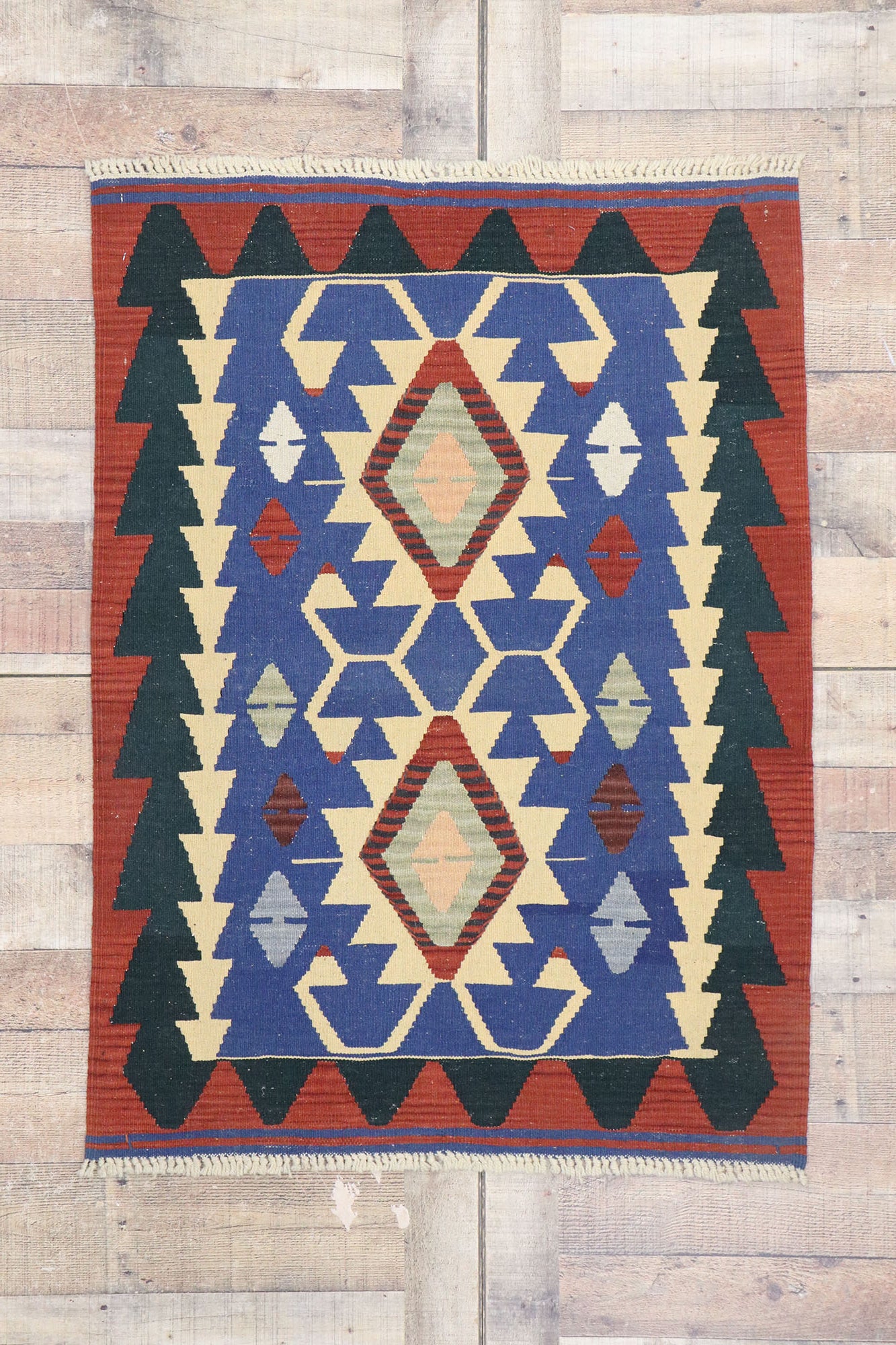 3 x 4 Vintage Persian Shiraz Kilim Rug 77841