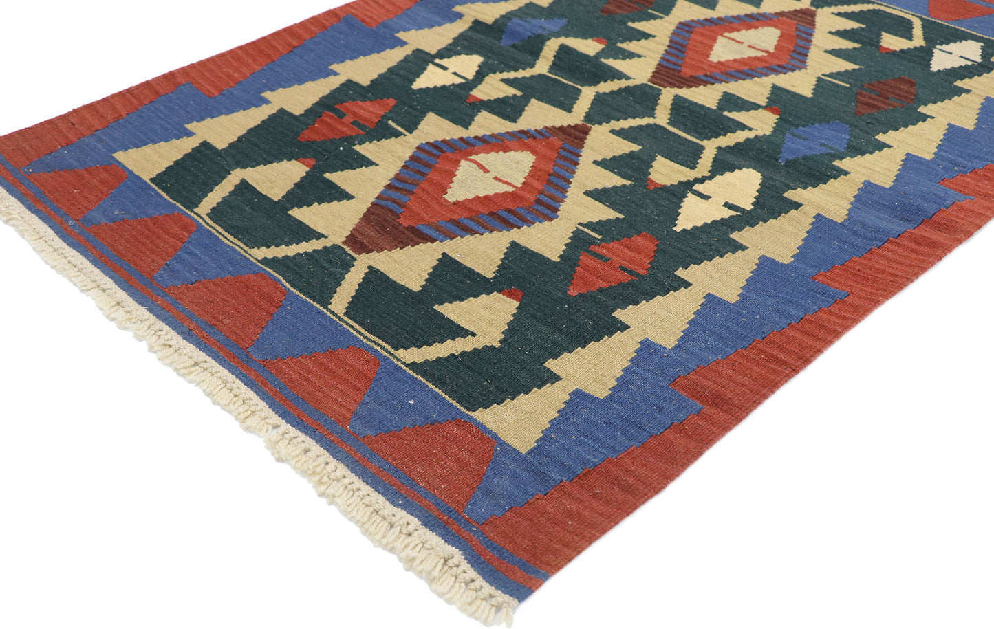 3 x 4 Vintage Persian Shiraz Kilim Rug 77848