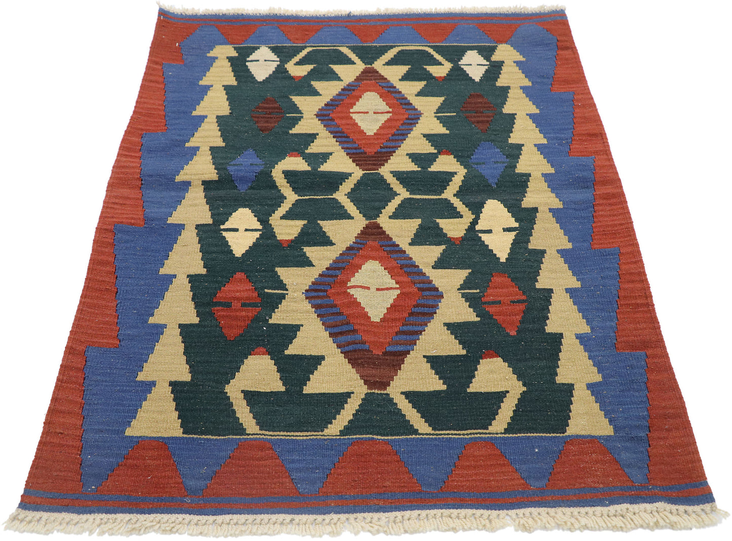3 x 4 Vintage Persian Shiraz Kilim Rug 77848
