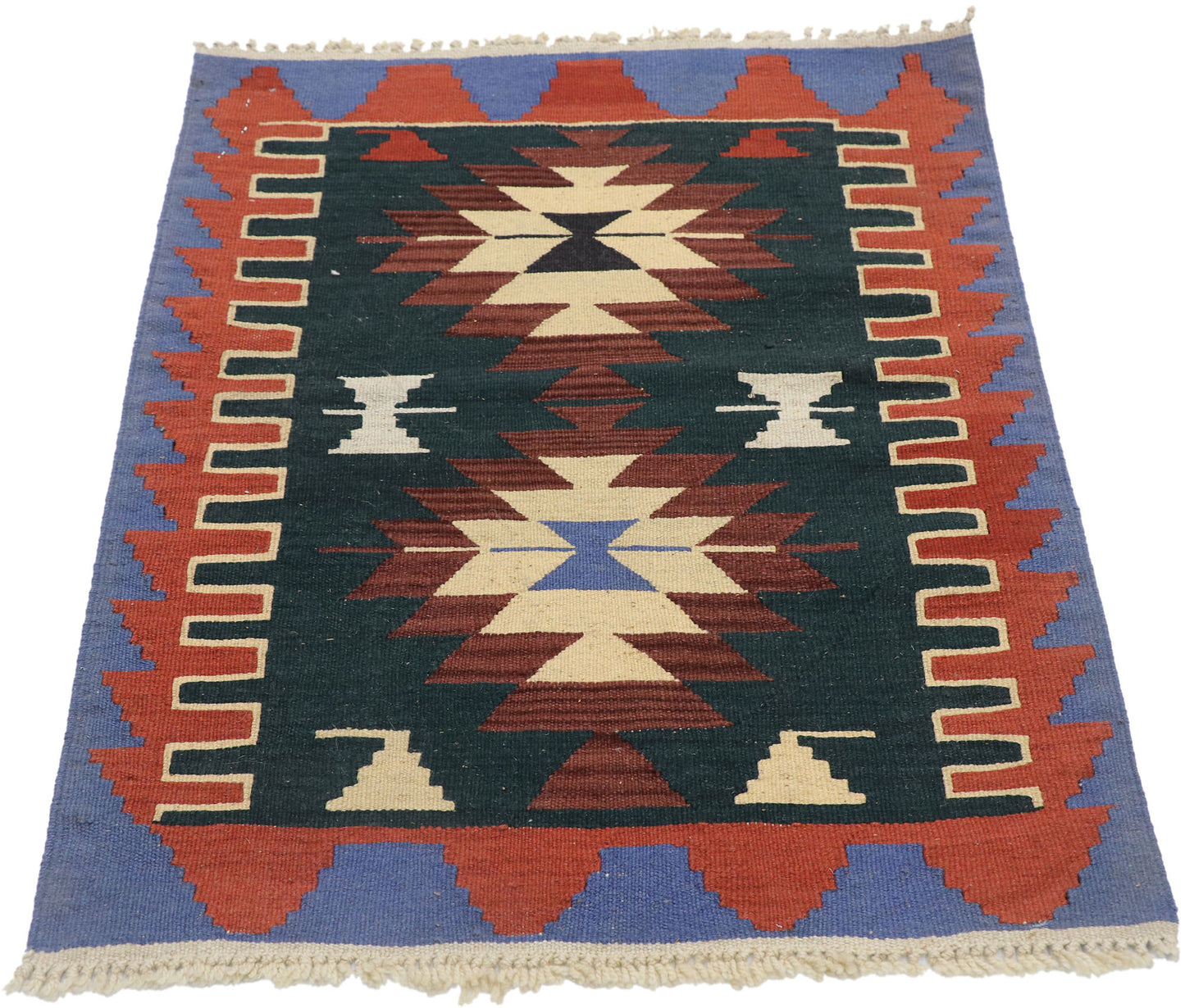 2 x 3 Vintage Persian Shiraz Kilim Rug 77857
