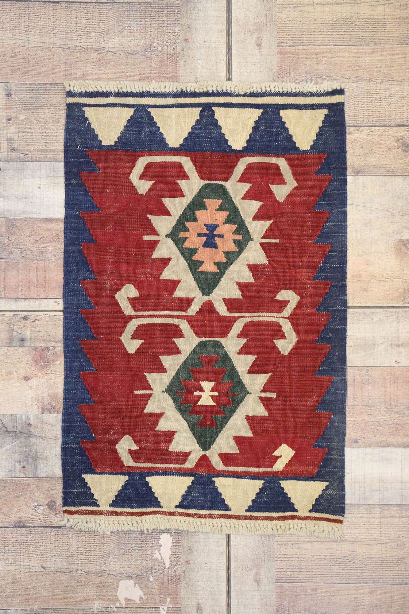 2 x 3 Vintage Persian Shiraz Kilim Rug 77858