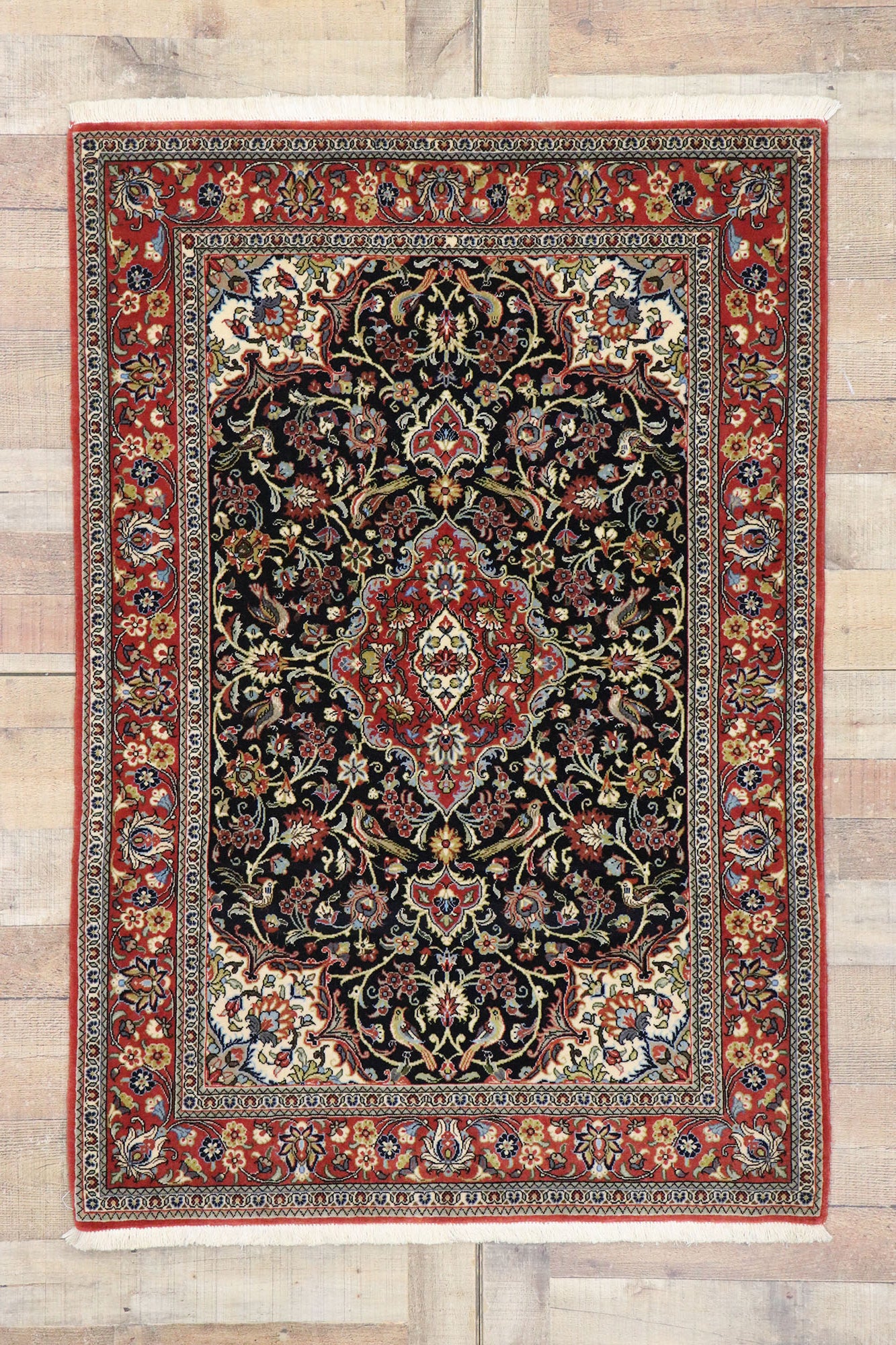 3 x 5 Vintage Persian Qum Rug 77864