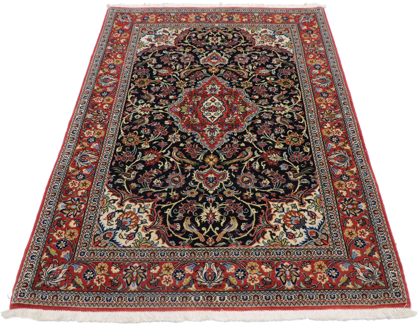 3 x 5 Vintage Persian Qum Rug 77864