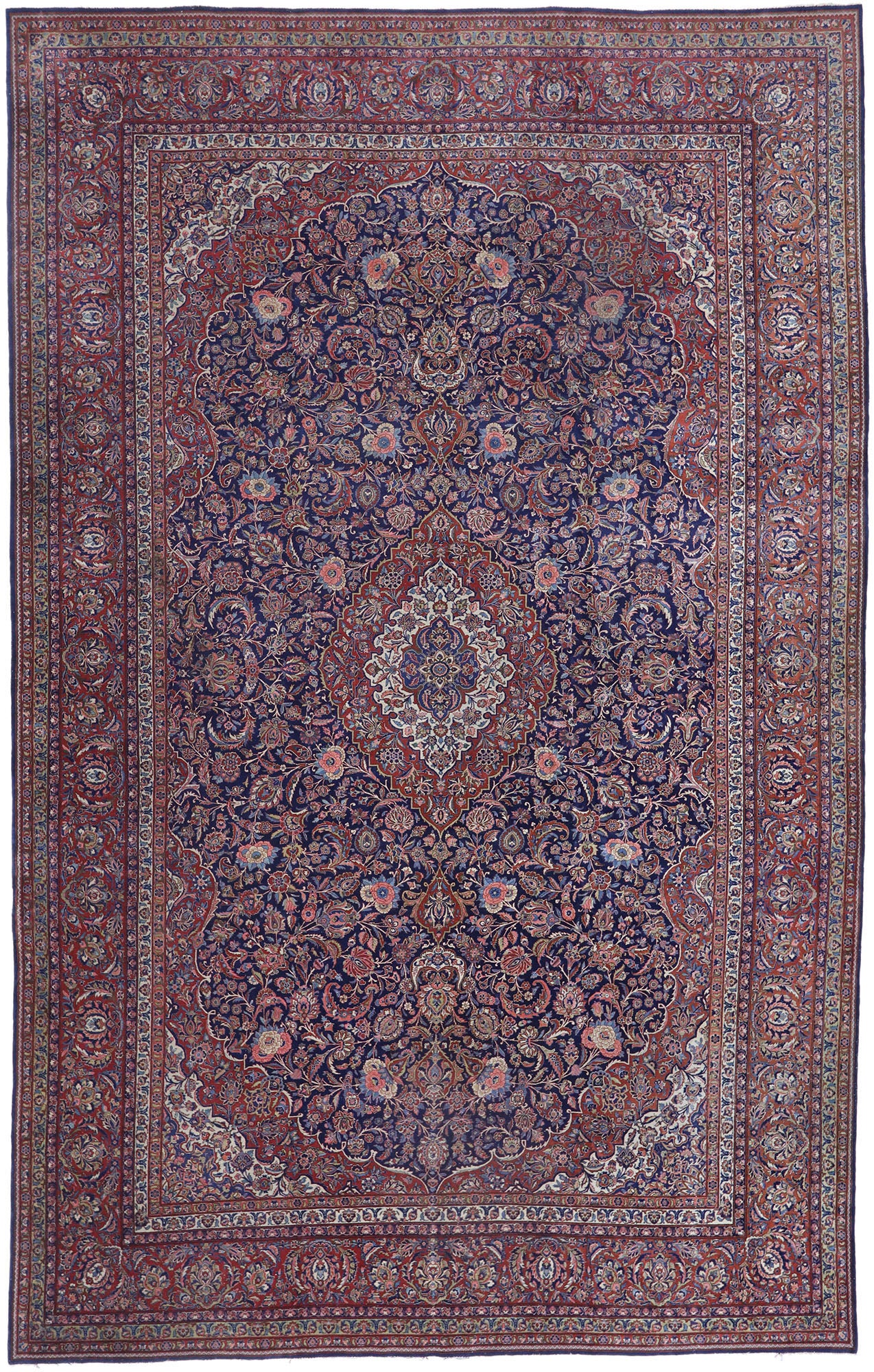 12 x 19 Antique Persian Qazvin Rug 77866