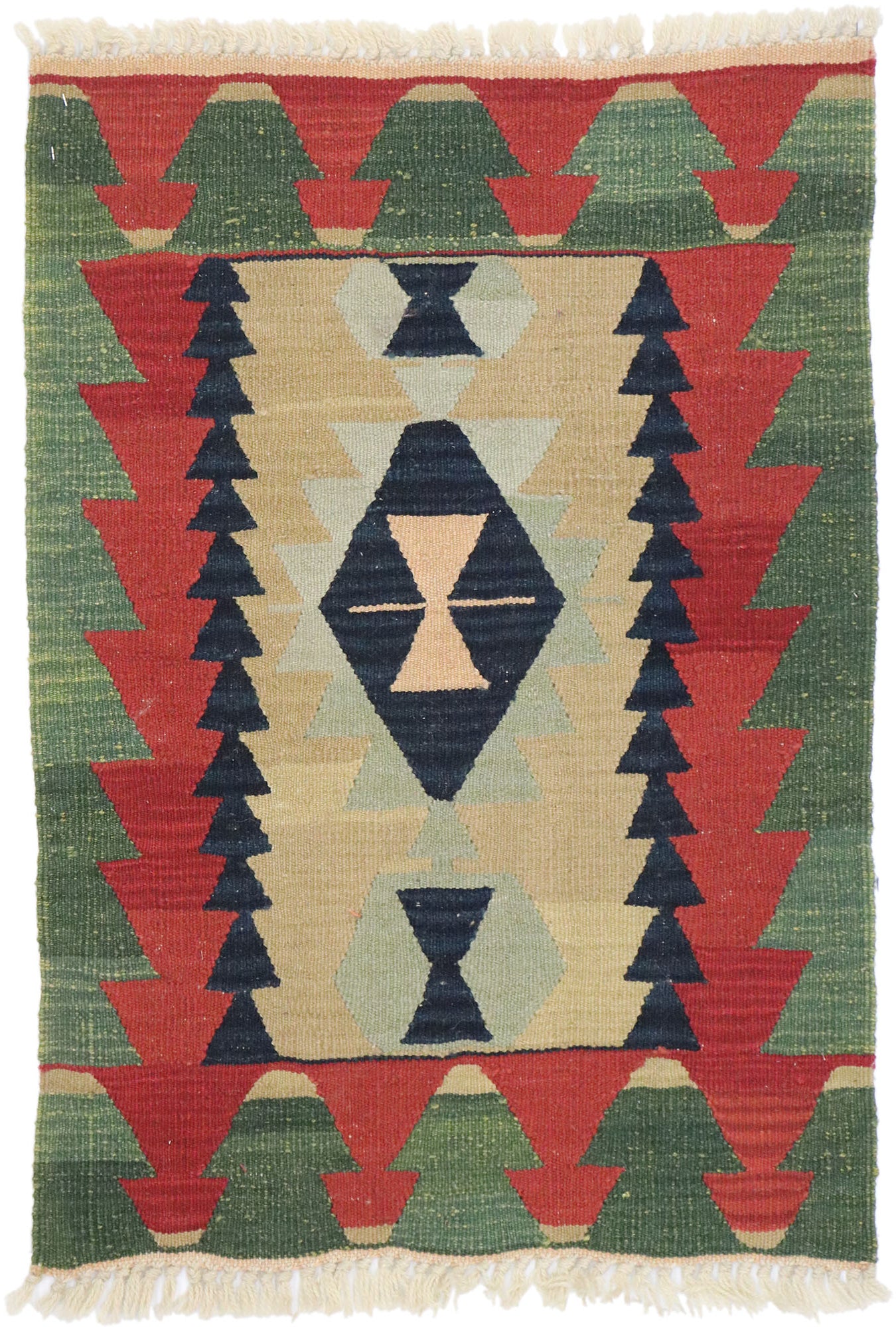 2 x 3 Vintage Persian Shiraz Kilim Rug 77884