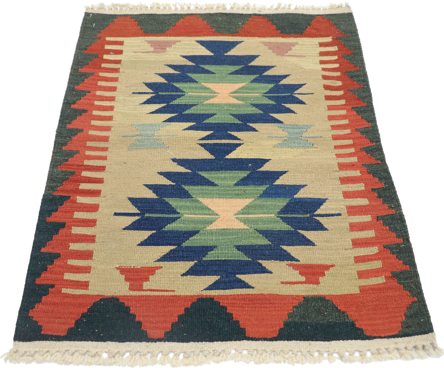 2 x 3 Vintage Persian Shiraz Kilim Rug 77888