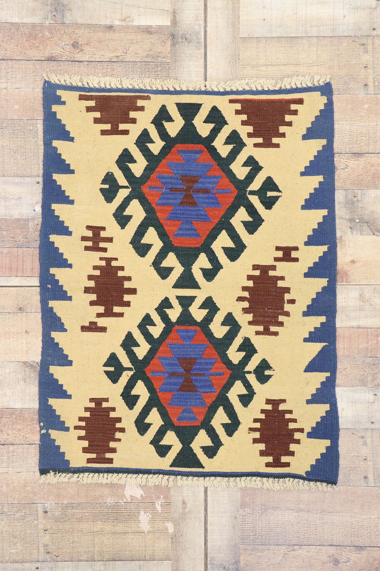 2 x 4 Vintage Persian Shiraz Kilim Rug 77915