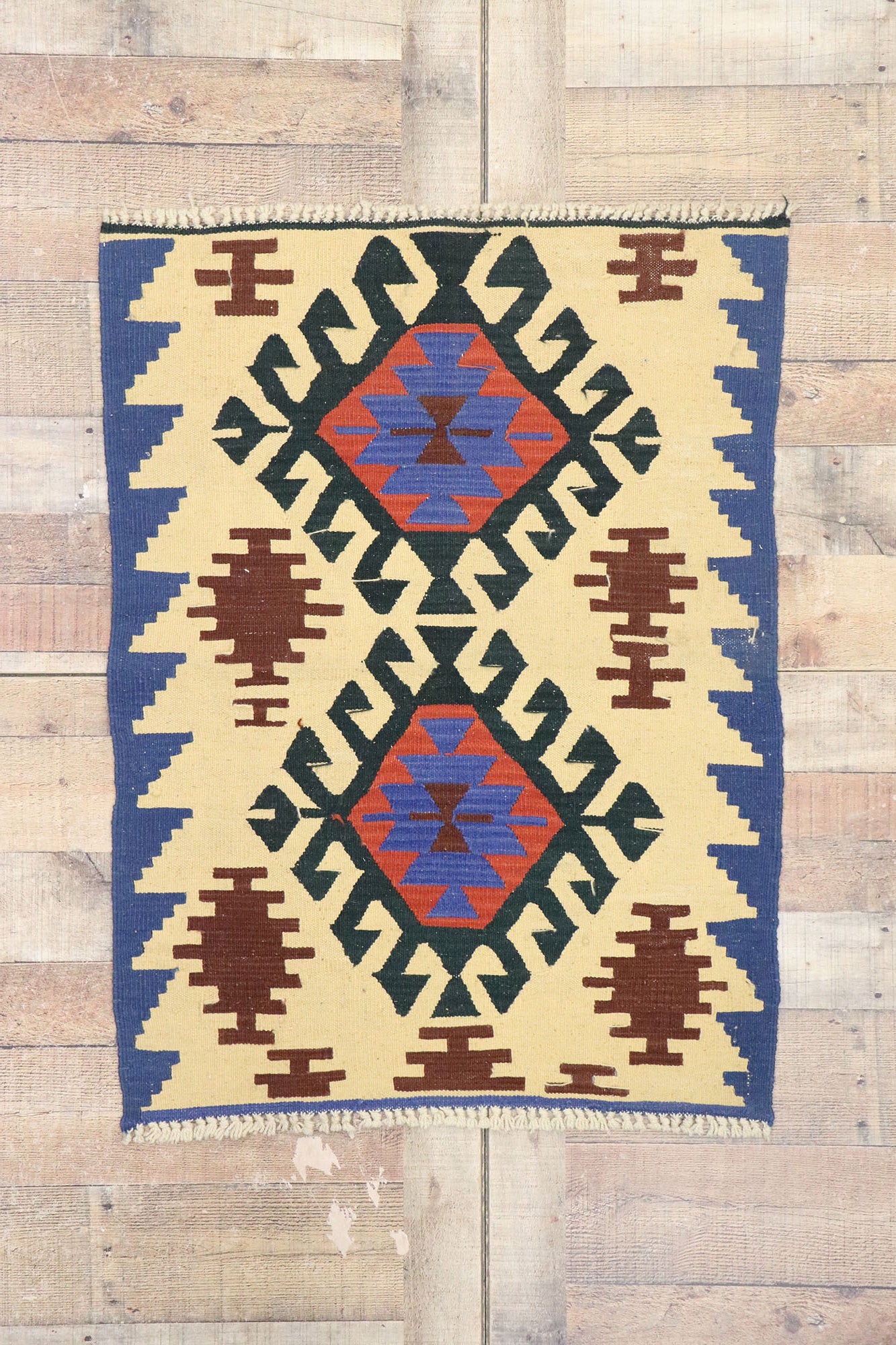 3 x 4 Vintage Persian Shiraz Kilim Rug 77916