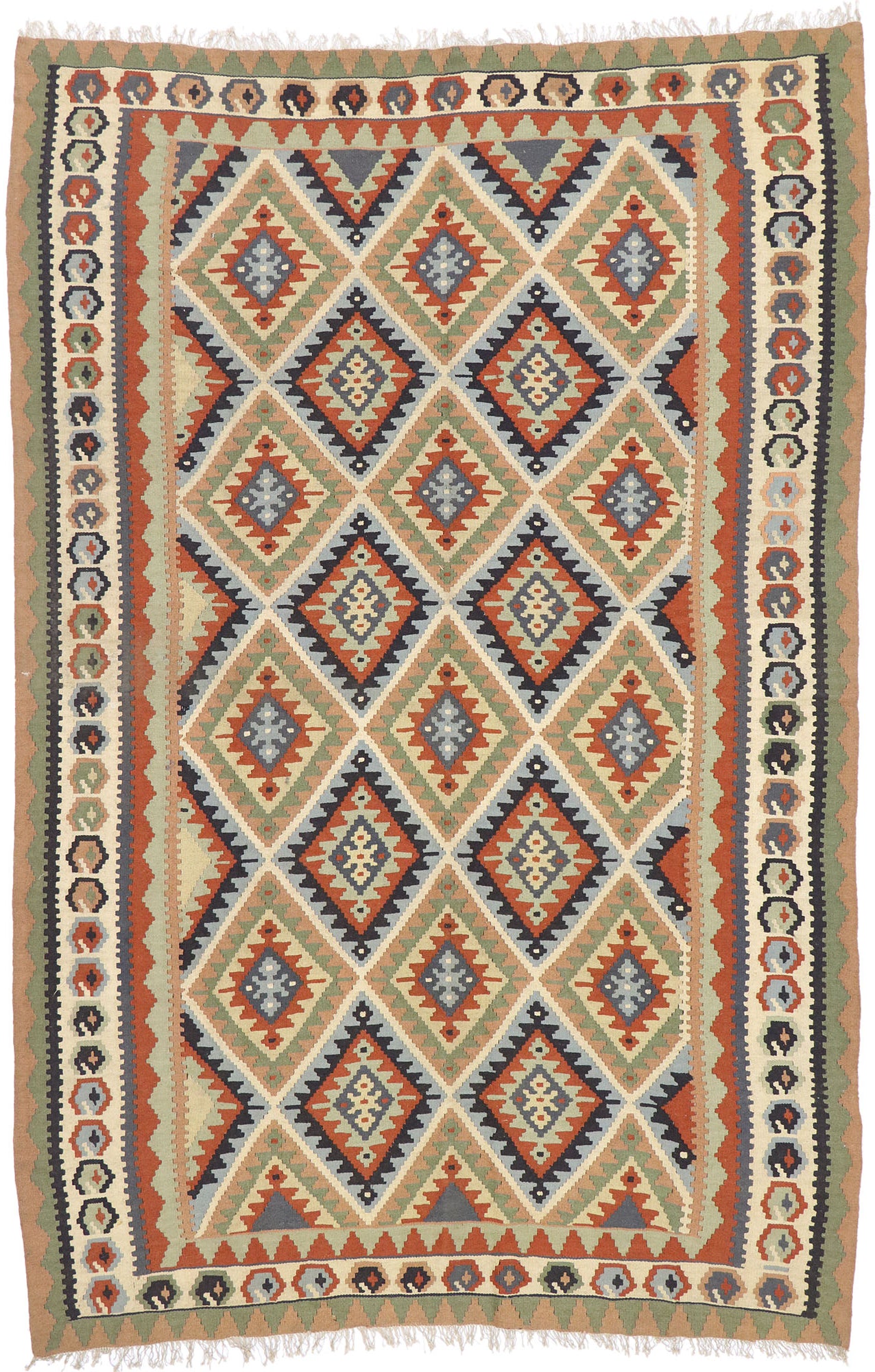 7 x 10 Vintage Persian Shiraz Kilim Rug 77919