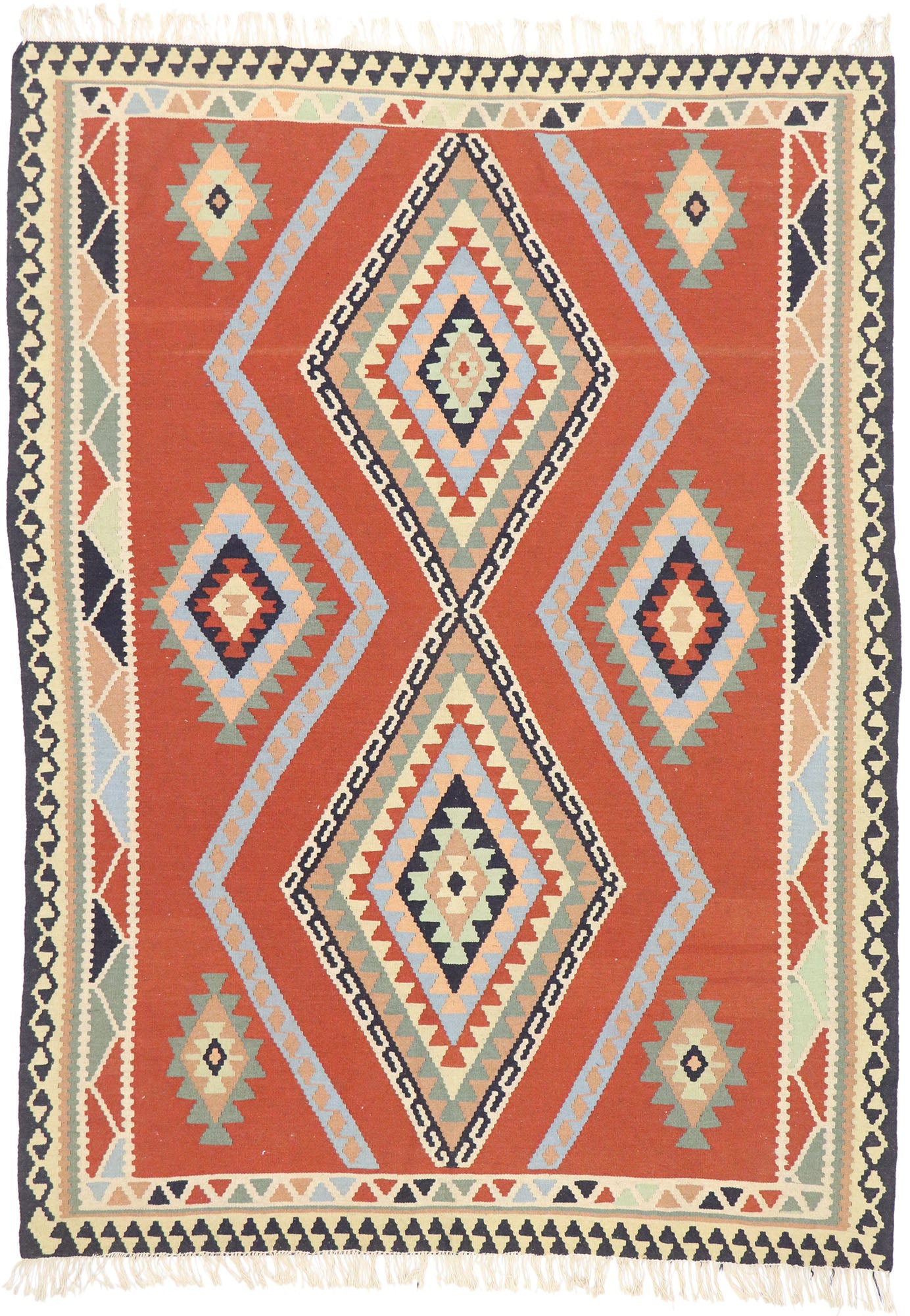 6 x 8 Vintage Persian Shiraz Kilim Rug 77926