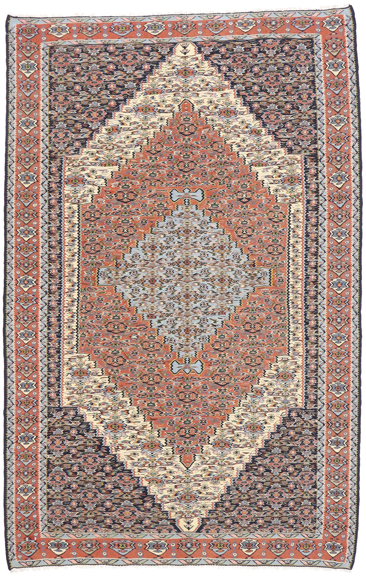 5 x 8 Vintage Persian Senneh Kilim Rug 77929