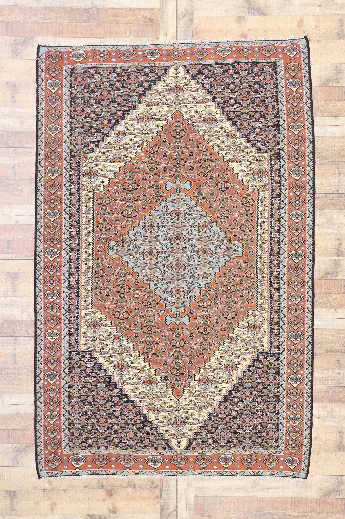 5 x 8 Vintage Persian Senneh Kilim Rug 77929
