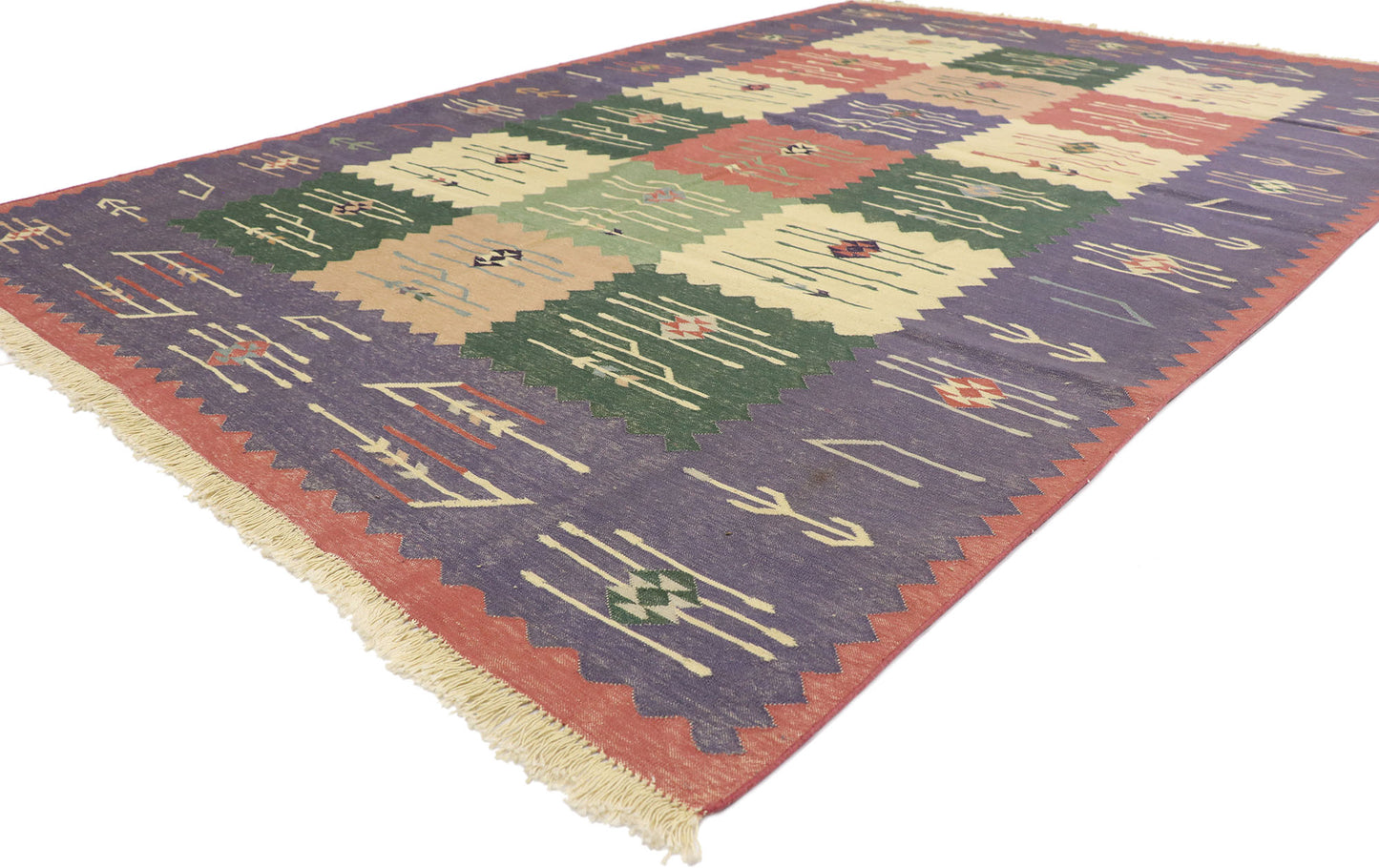 6 x 9 Vintage Oltenian Romanian Kilim Rug 77936