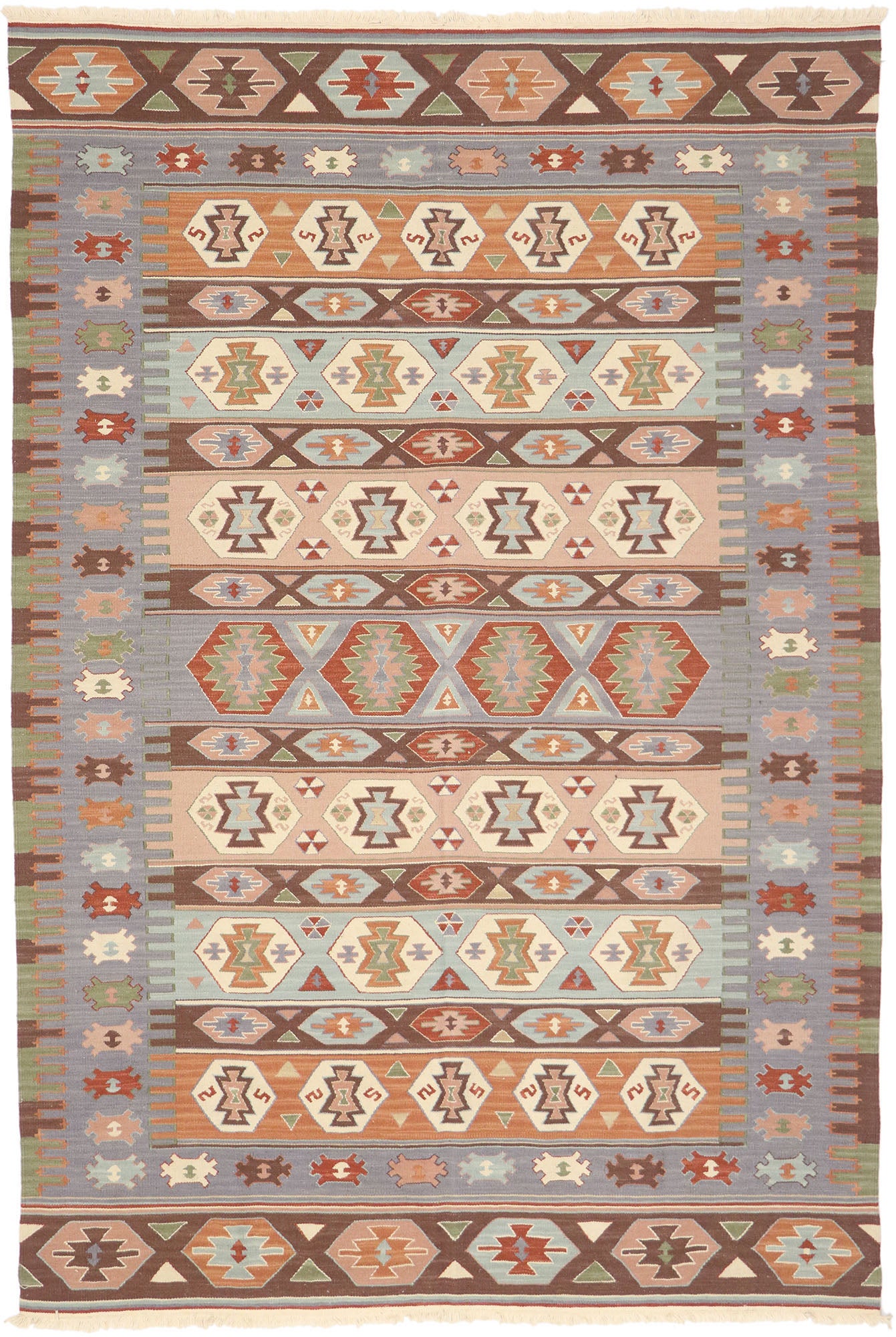 6 x 8 Vintage Persian Shiraz Kilim Rug 77946