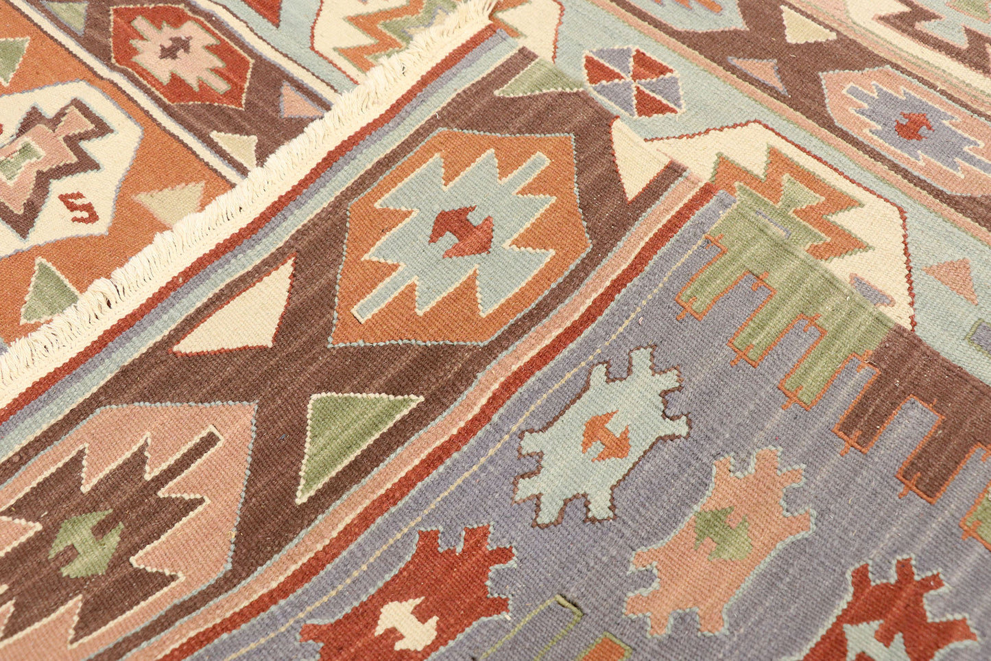 6 x 9 Vintage Persian Shiraz Kilim Rug 77949