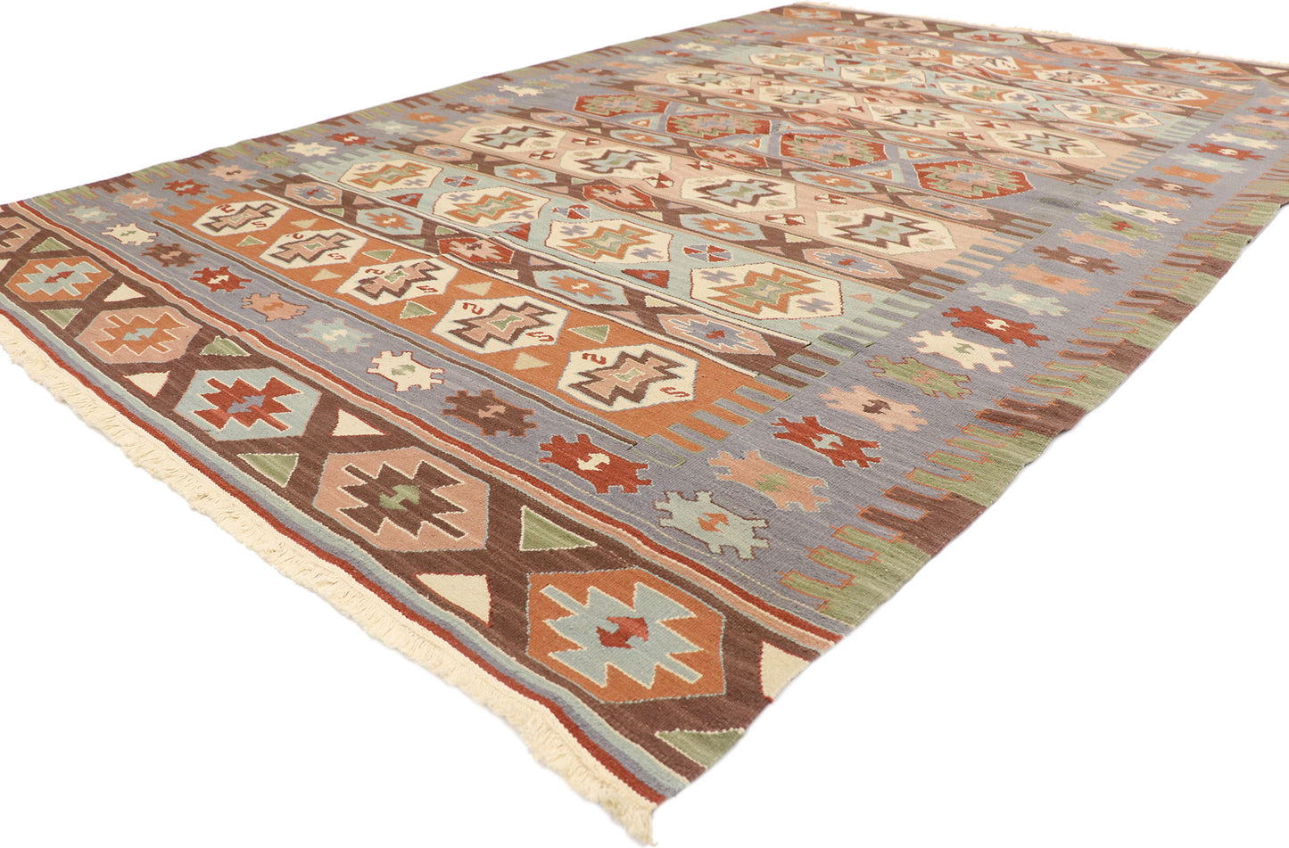 6 x 9 Vintage Persian Shiraz Kilim Rug 77949