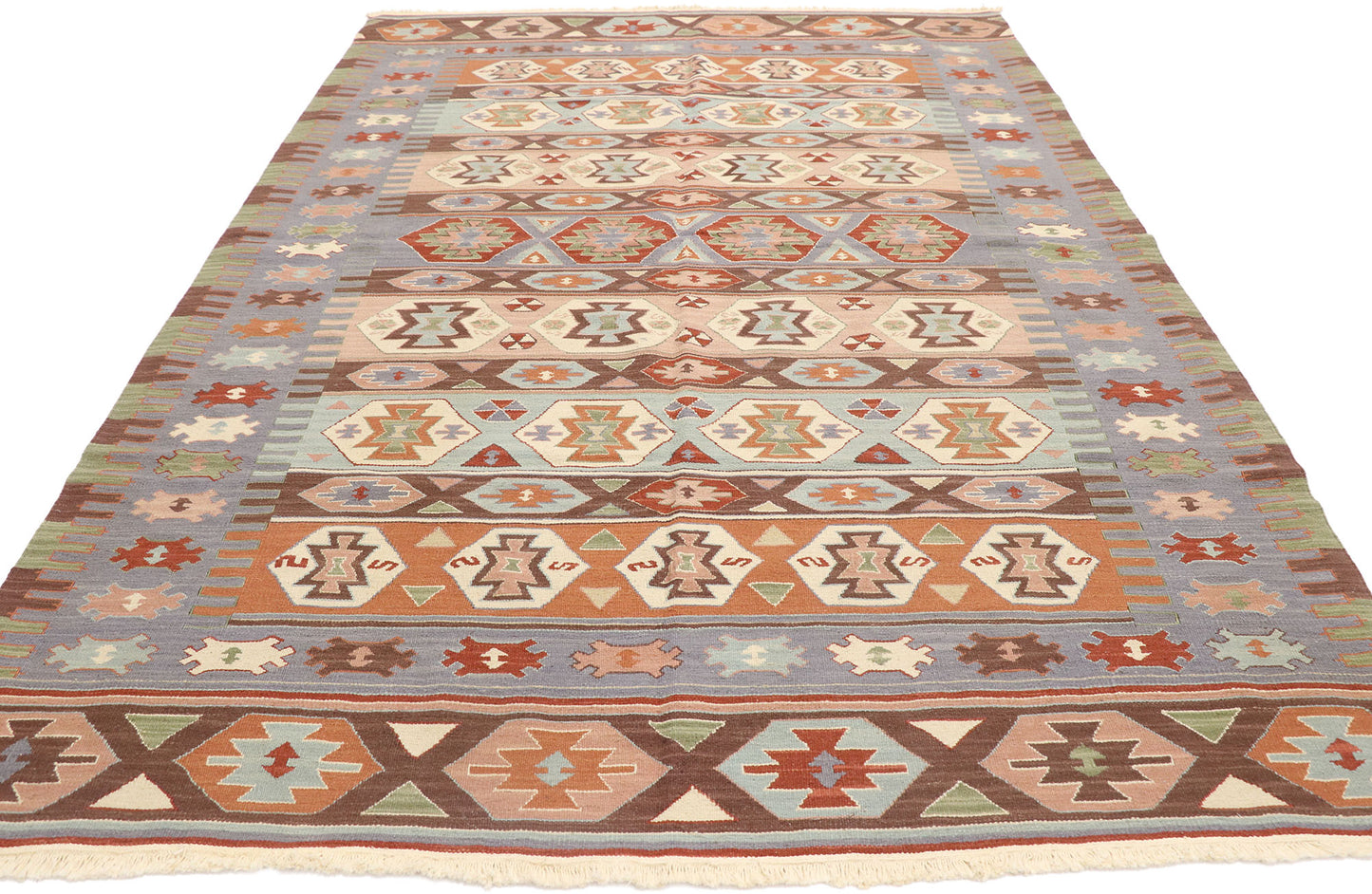 6 x 9 Vintage Persian Shiraz Kilim Rug 77949