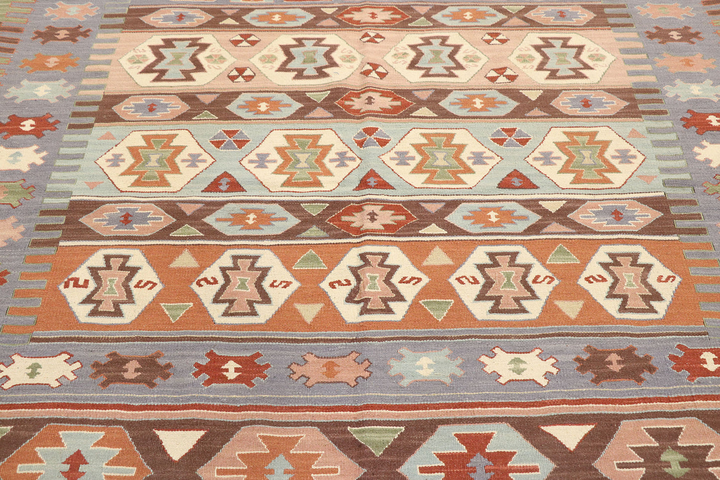 6 x 9 Vintage Persian Shiraz Kilim Rug 77949