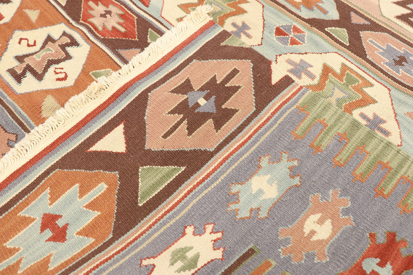 6 x 9 Vintage Persian Shiraz Kilim Rug 77952