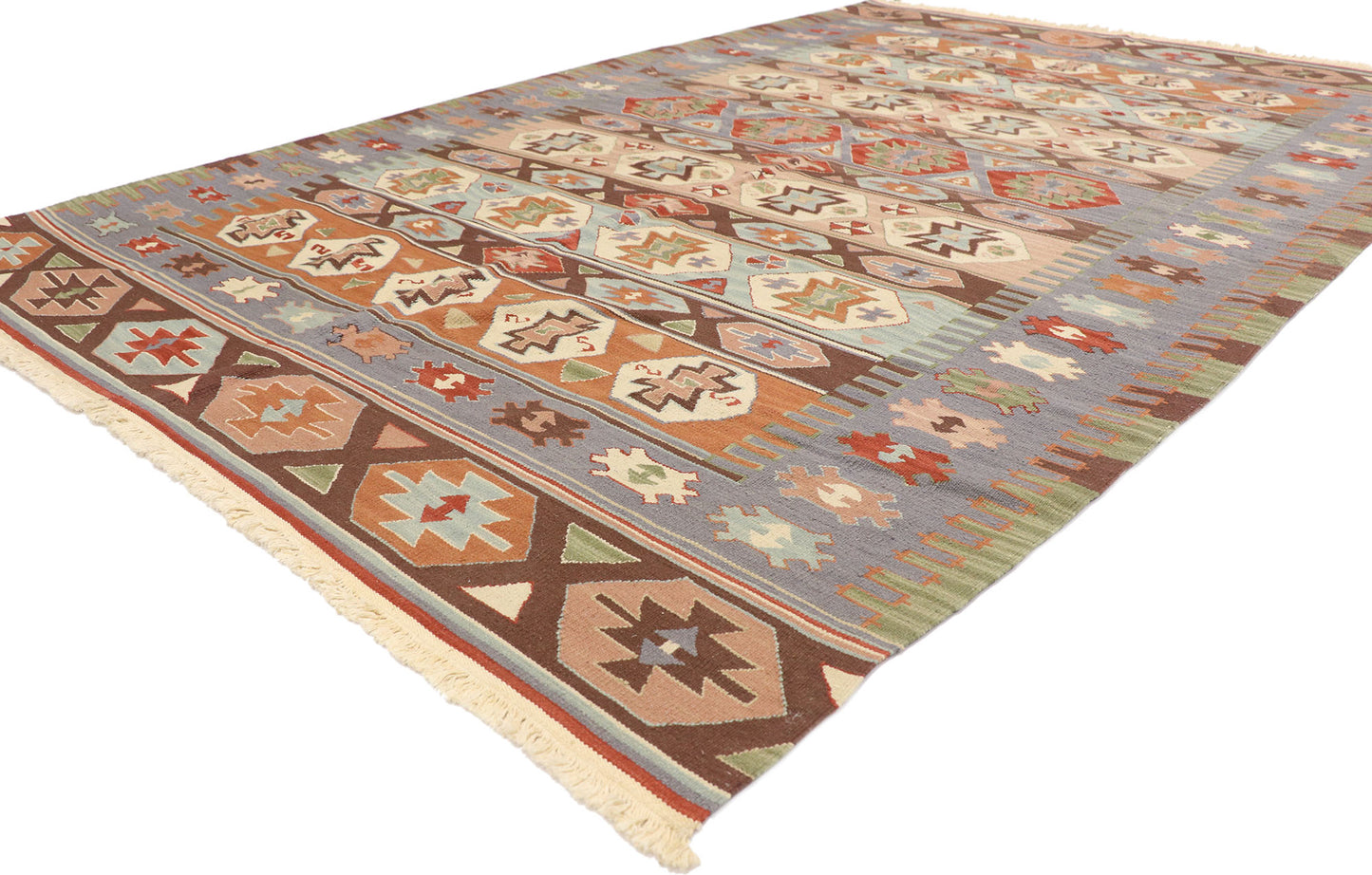6 x 9 Vintage Persian Shiraz Kilim Rug 77952