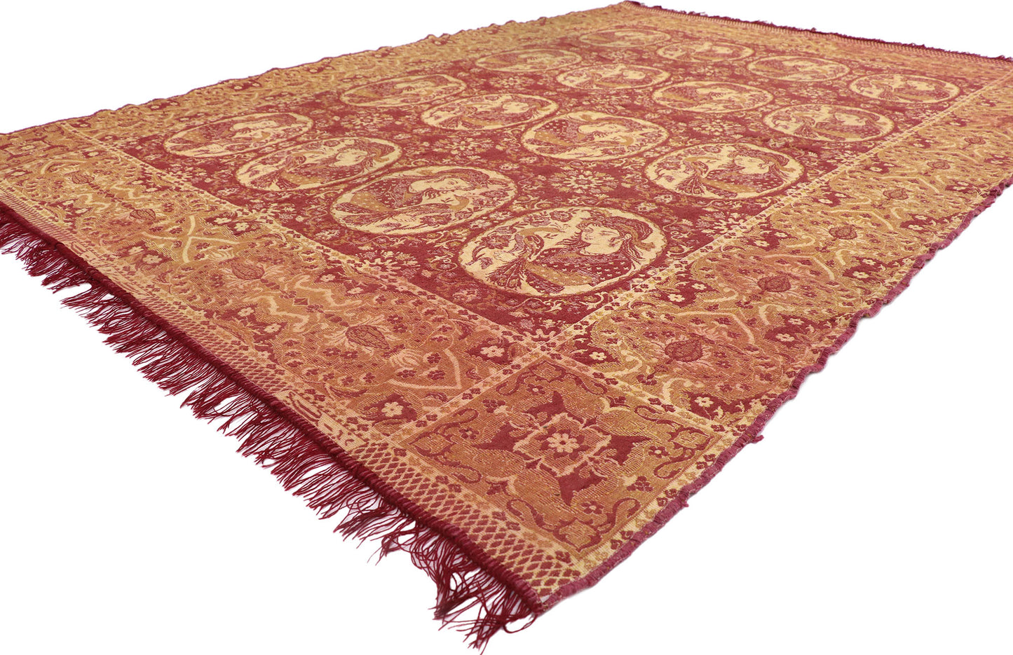 6 x 9 Vintage Persian Pictorial Rug 77960