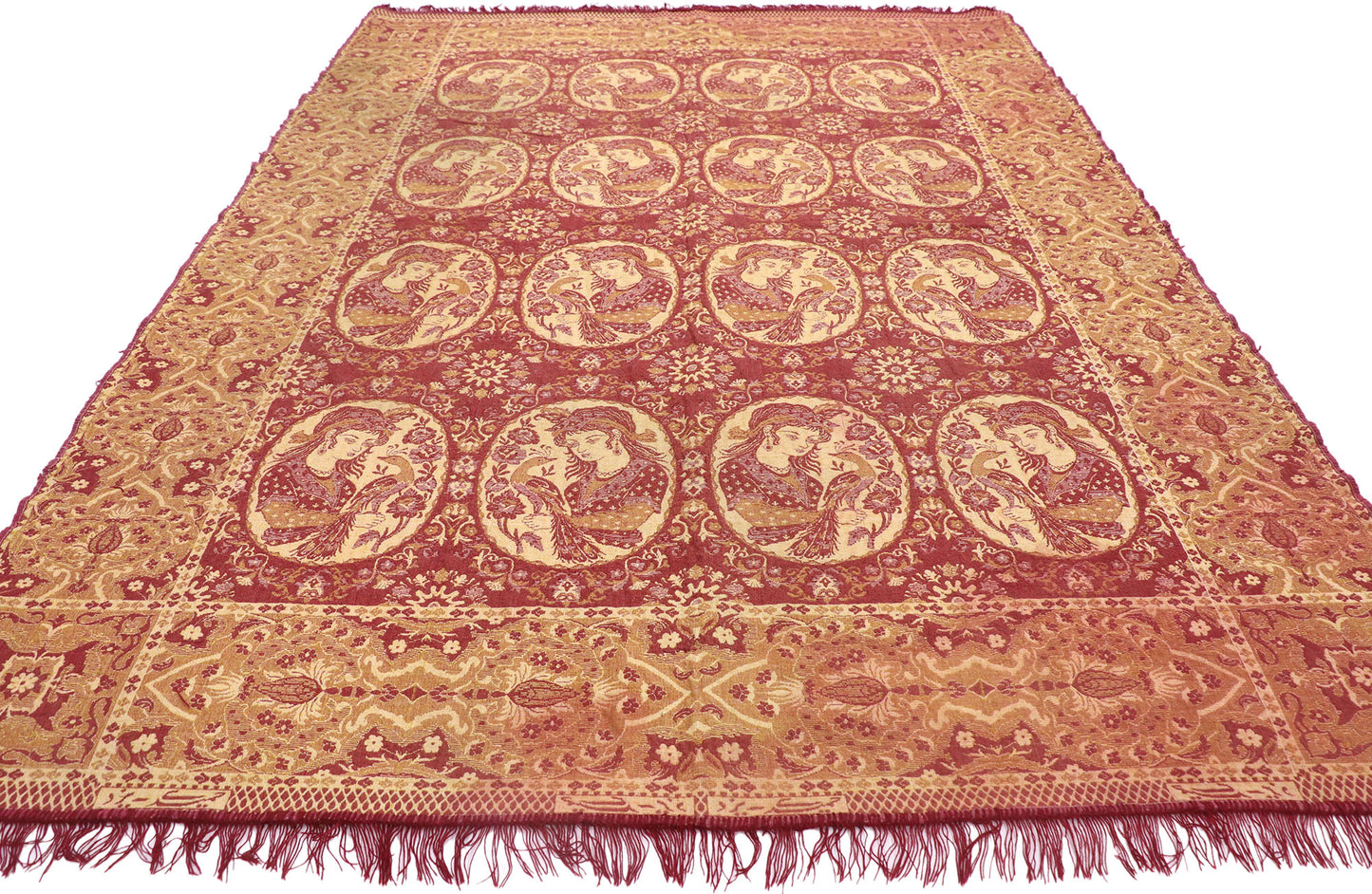 6 x 9 Vintage Persian Pictorial Rug 77960