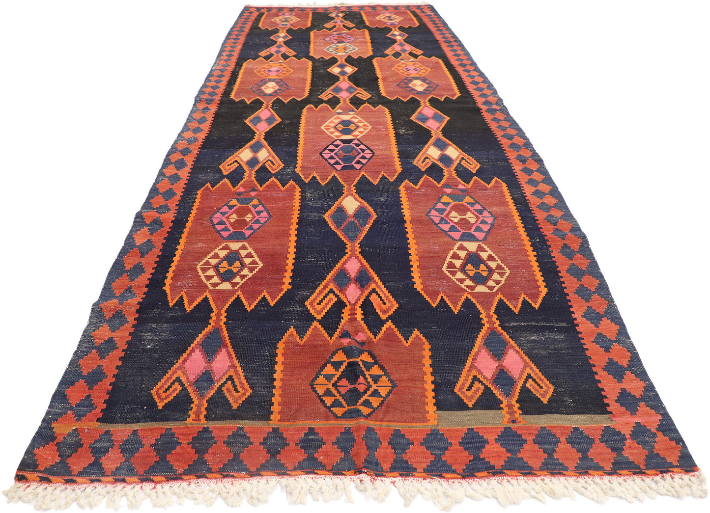 5 x 14 Vintage Persian Azerbaijan Kilim Rug 77967