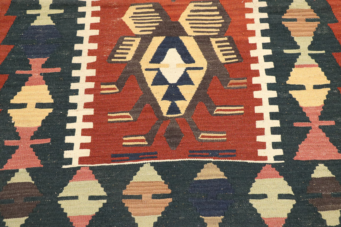 3 x 4 Vintage Persian Shiraz Kilim Rug 77976