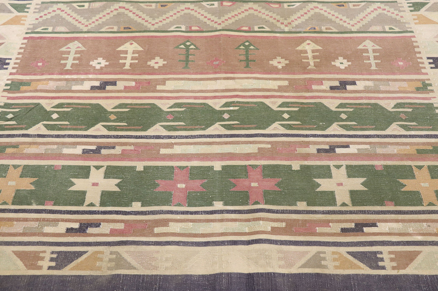 5 x 9 Vintage Indian Stone Wash Dhurrie Rug 77985