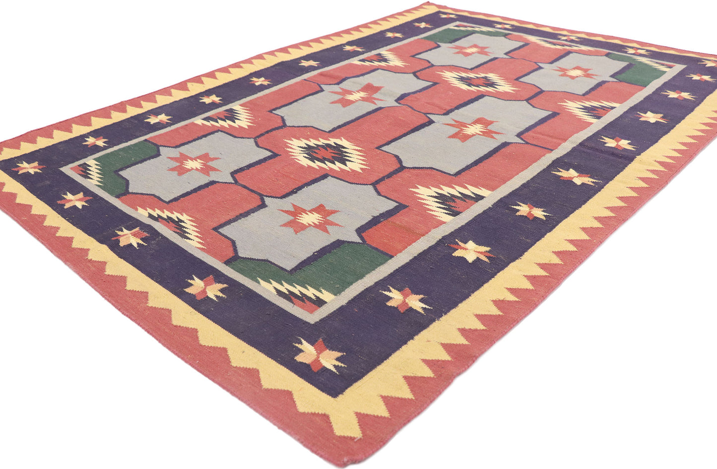 4 x 6 Vintage Maramures Romanian Kilim Rug 77986