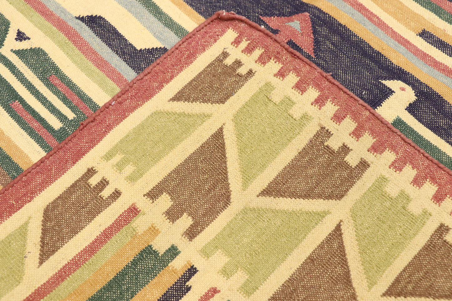 4 x 6 Vintage Indian Stone Wash Dhurrie Rug 77989