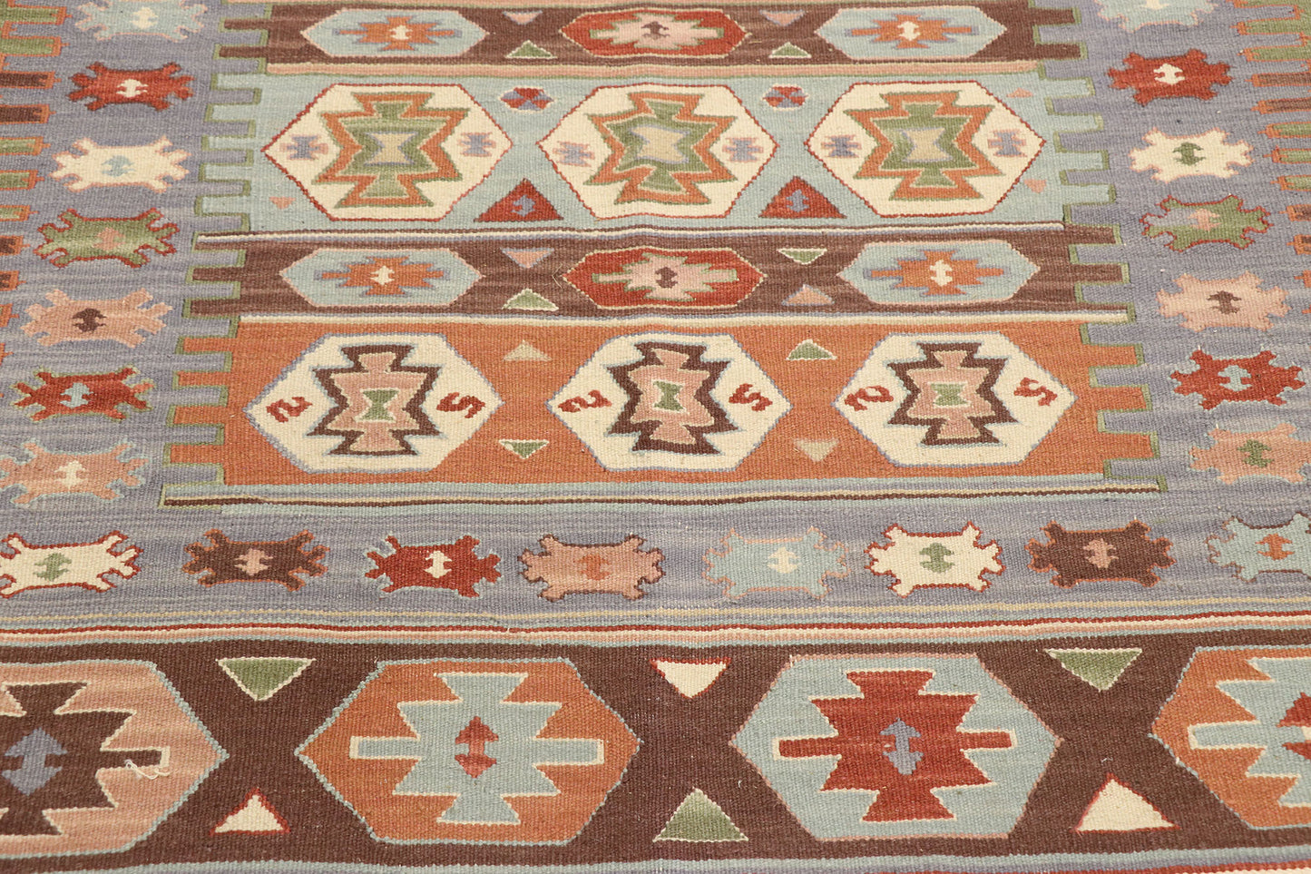 4 x 6 Vintage Persian Shiraz Kilim Rug 77992