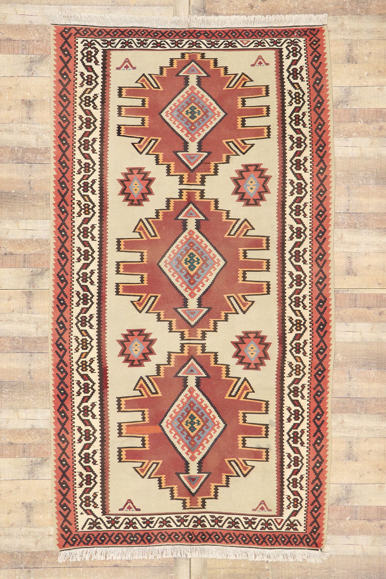 5 x 10 Vintage Turkish Kilim Rug 78005