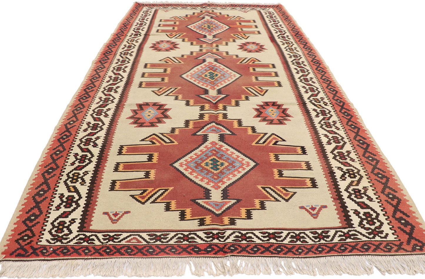 5 x 10 Vintage Turkish Kilim Rug 78005